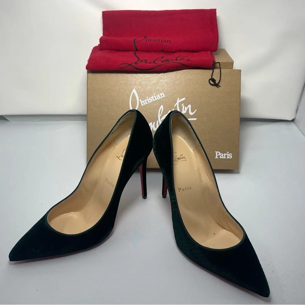 Christian Louboutin Dark Green Heels - Picture 6 of 10
